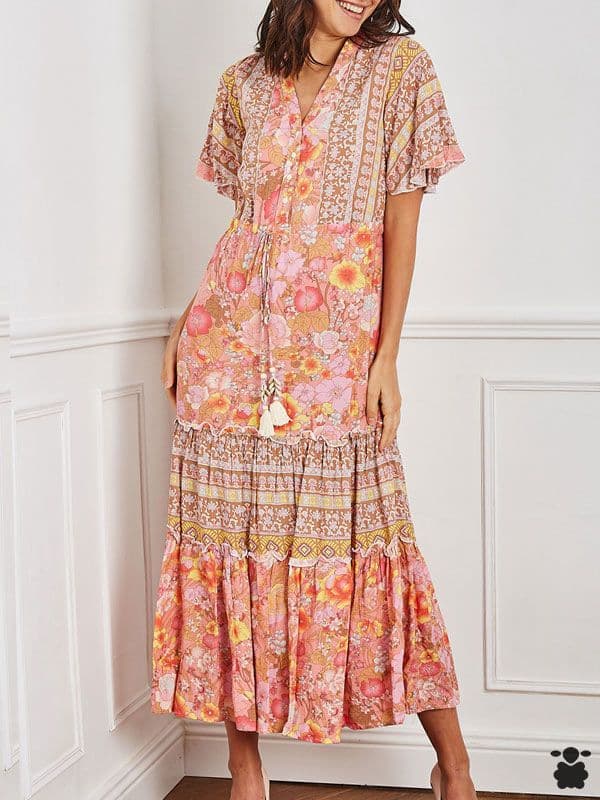 Vestido boho Victoria rosa