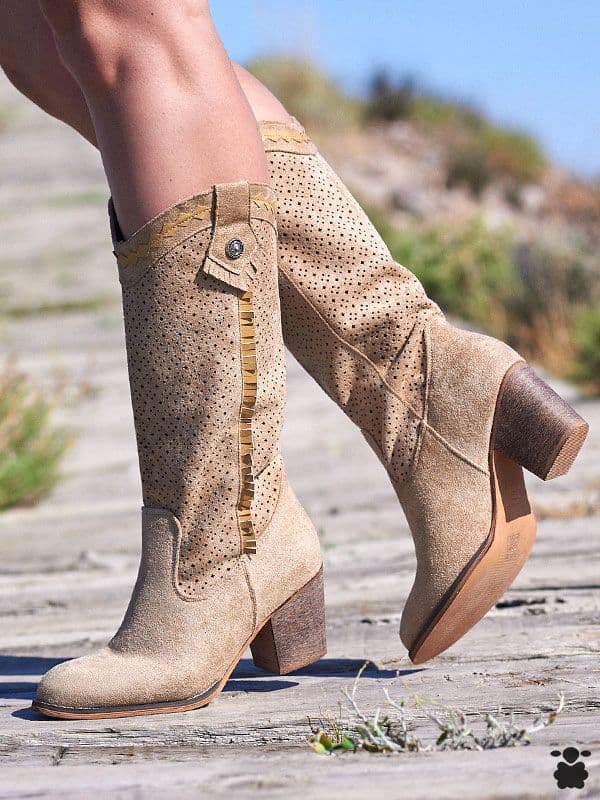 Botas altas boho Lerica beige