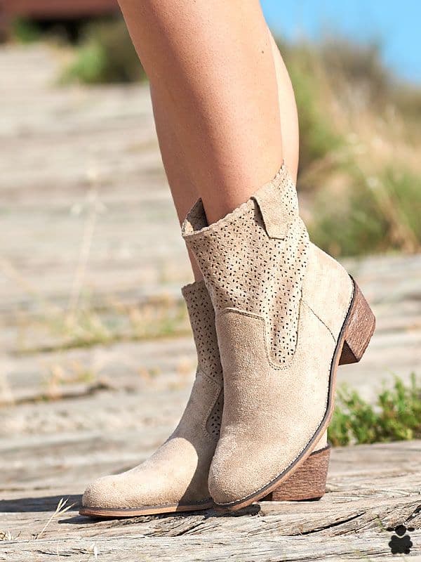 Botines boho chic Cielo beige