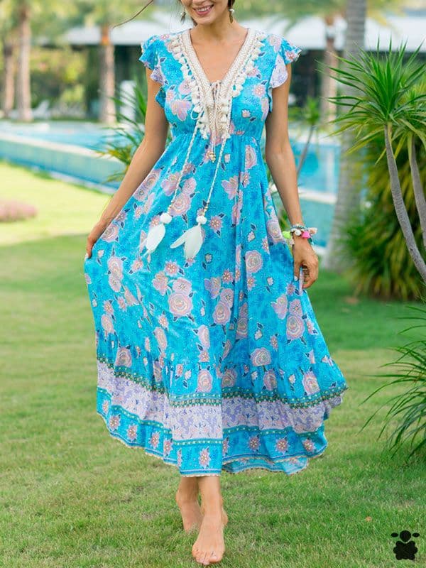 Vestido boho Paula azul