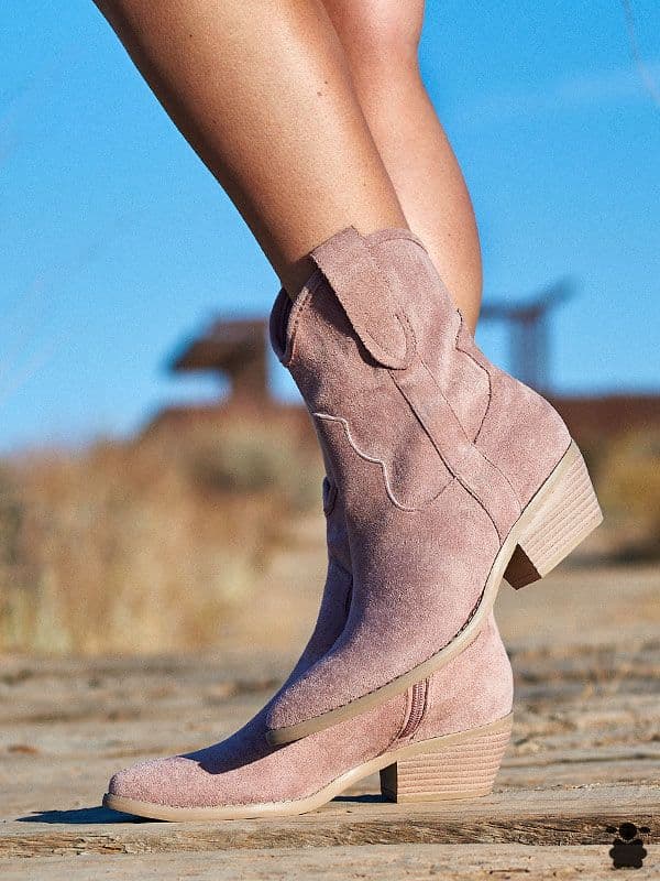 Botines cowboy Alella rosa