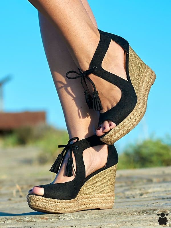 Cuñas boho Gertrudis negro
