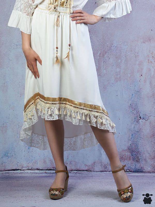 Falda boho chic asimétrica