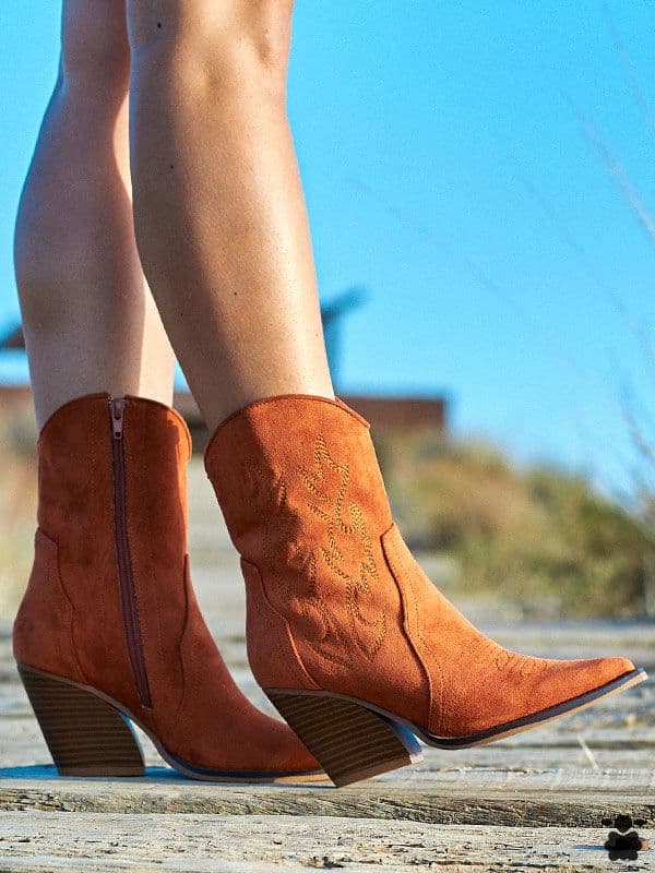Botines boho chic Gema naranja