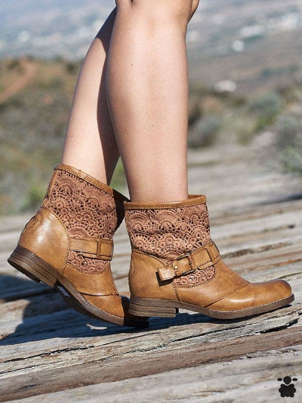 Botines boho Ananas camel