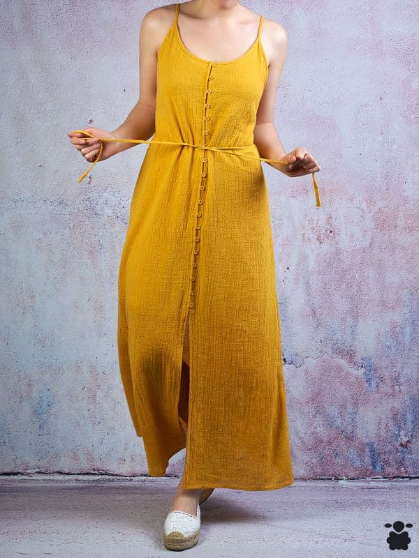 Vestido largo mostaza Bohemianer