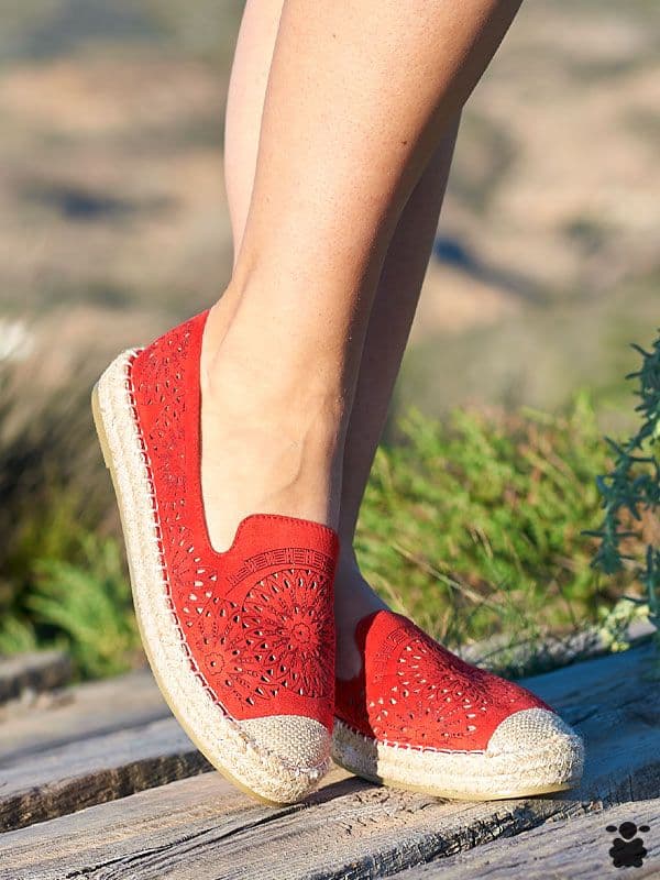 Alpargatas boho Gonu rojo