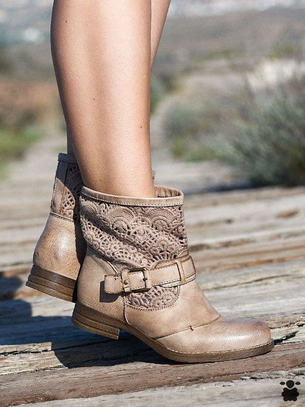 Botines boho Ananas beige