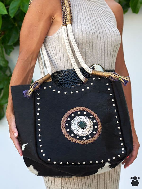 Bolso Boho Piel Valdevaquero Negro