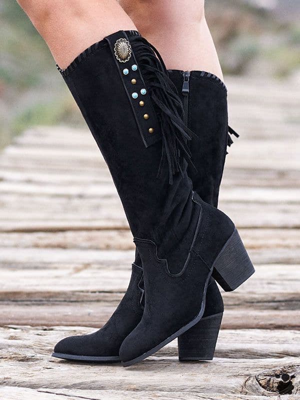 Botas altas boho Toronto negras