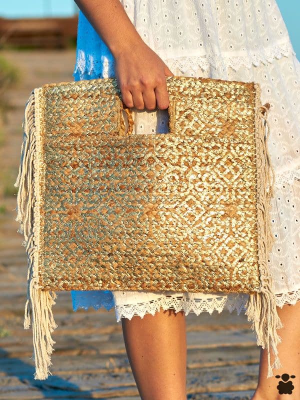 Bolso boho María dorado