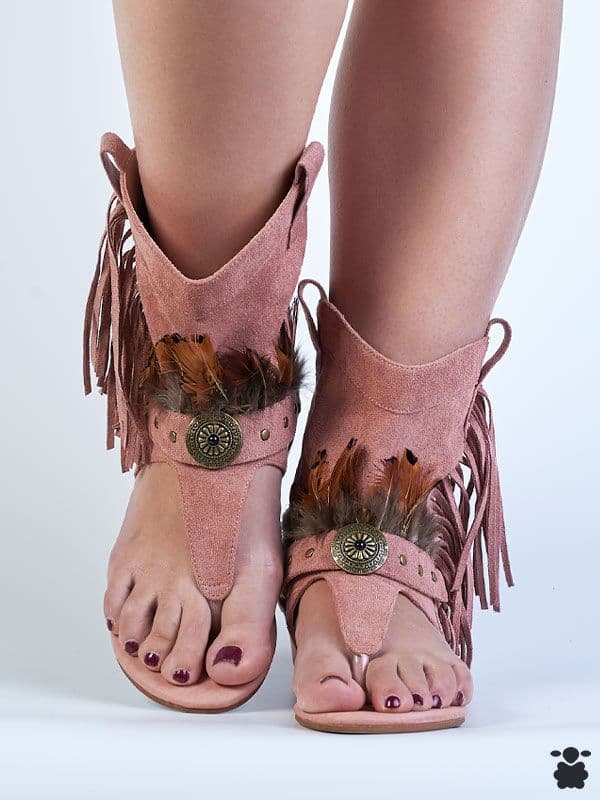 Sandalias Boho Faraó Rosa