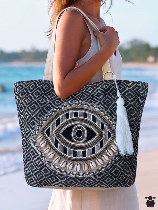 Bolso Hippie Ojo Caracolas Tela