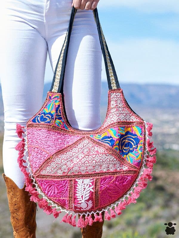 Bolso boho chic Mitt rosa