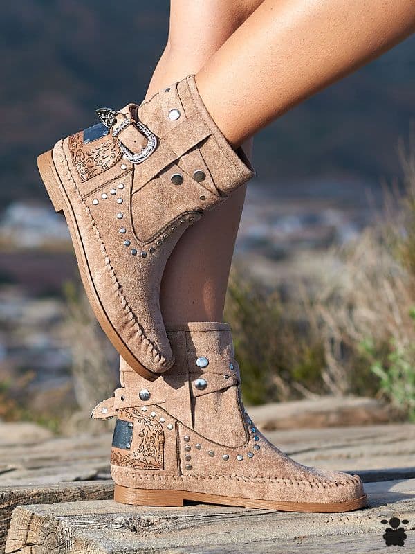 Botas boho Saina beige