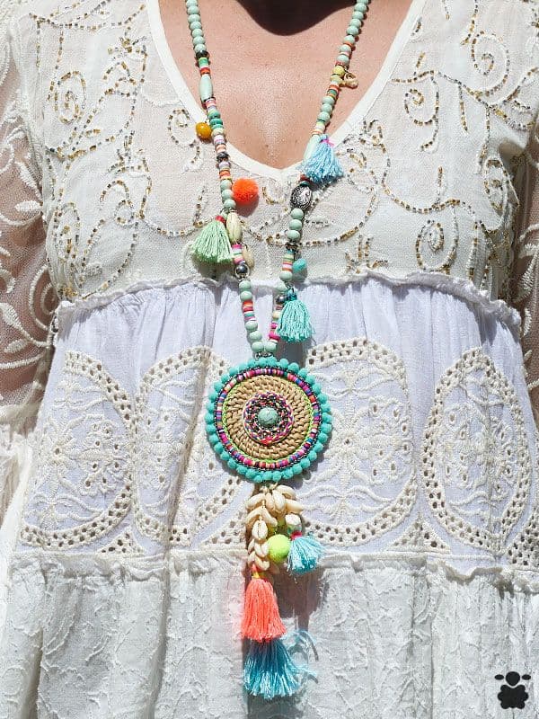 Colgante boho Nava turquesa