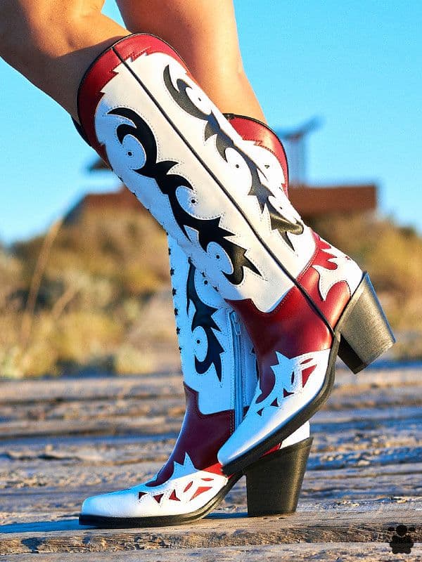 Botas cowboy rojo blanco Cádiz