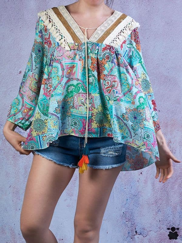 Camiseta boho zon azul