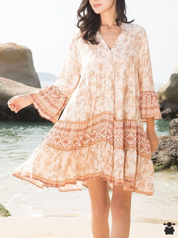 Vestido boho Edurne beige