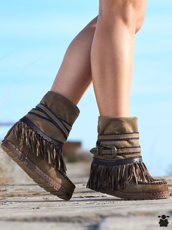 Botas boho chic Regina khaki