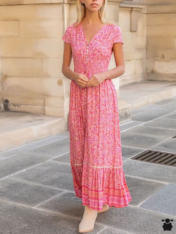 Vestido boho Padua rosa