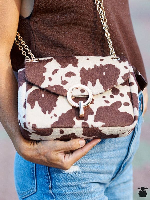 Bolso boho con print vaca