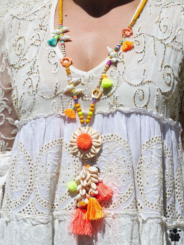 Colgante boho Yaha naranja