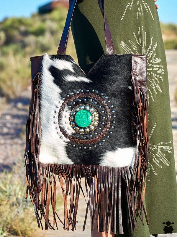 Bolso Bohemio marrón blanco y negro
