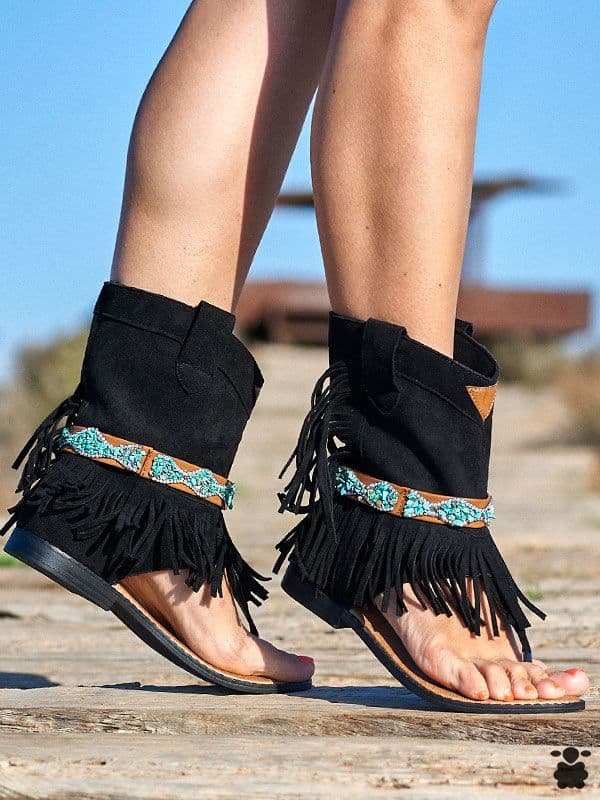 Botas sandalias Verano negras