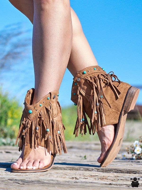 Sandalias boho Kahina camel