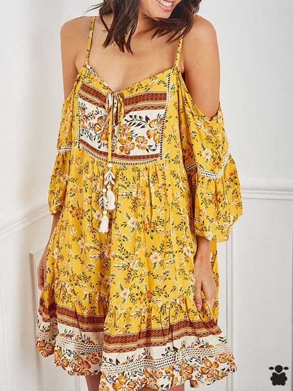 Vestido boho Isabel amarillo