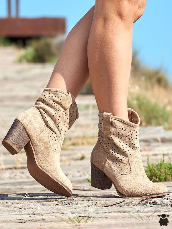 Botines boho chic Mestella beige