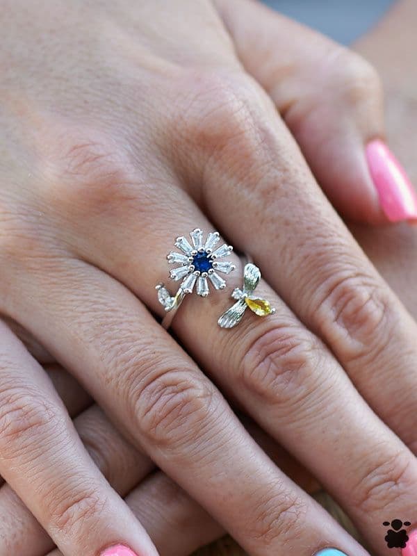 Anillo Boho Flor Miel