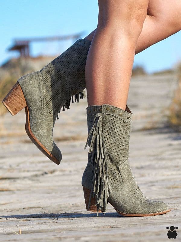 Botas altas boho azaka verde