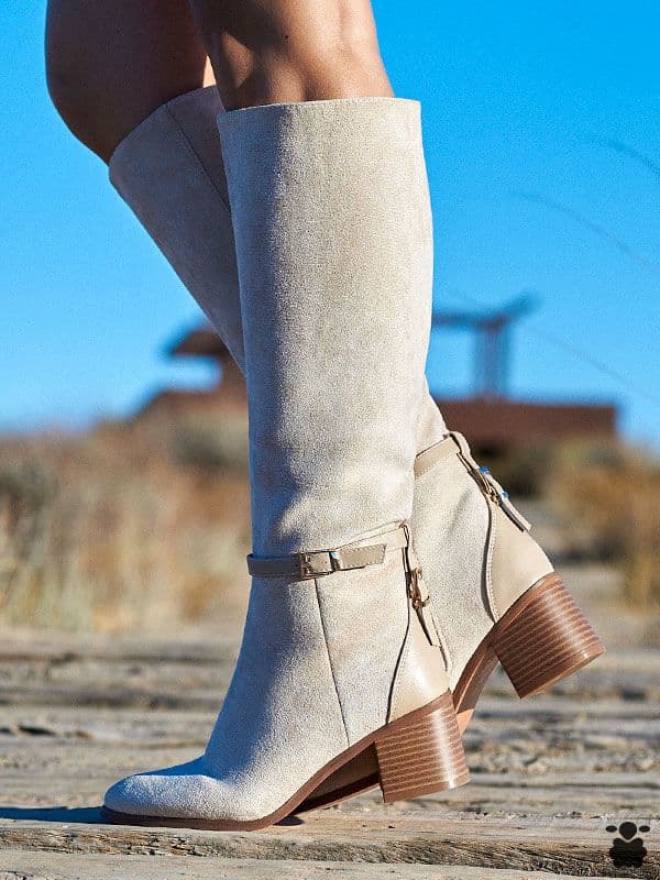 Botas camperas altas atocha beige