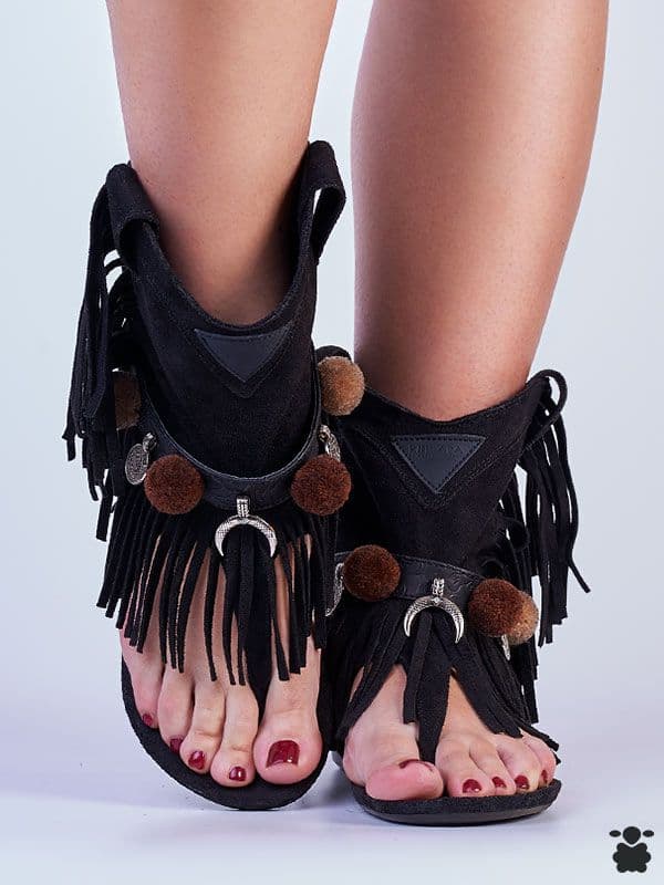 Sandalias Boho Negra Esforc