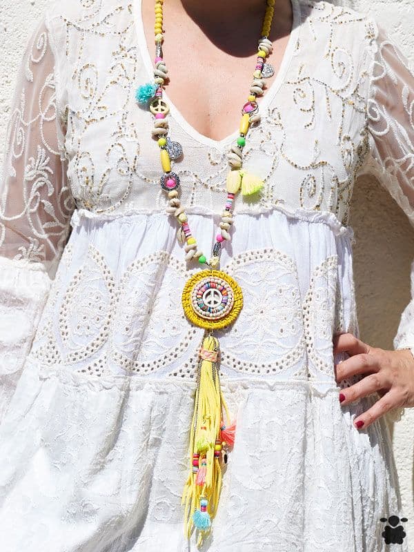 Colgante boho Paz amarillo
