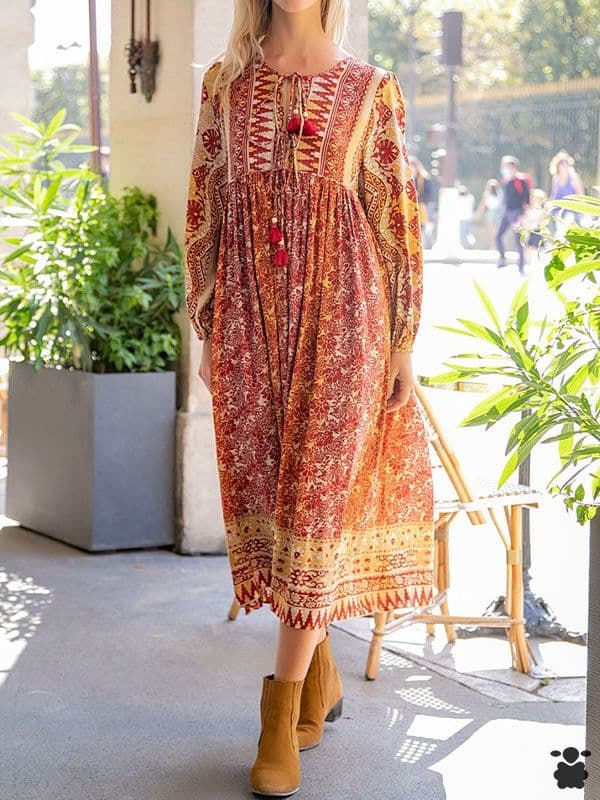 Vestido boho Gaya naranja