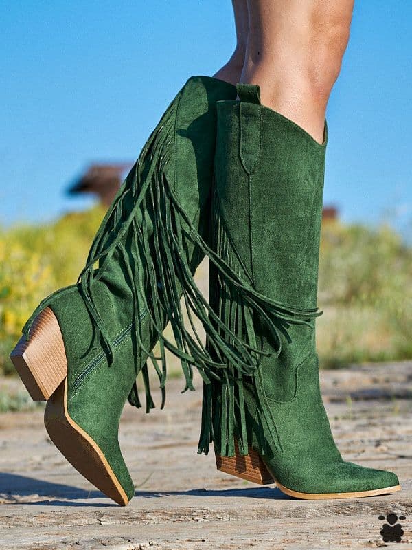 Botas altas boho Reinhart verde