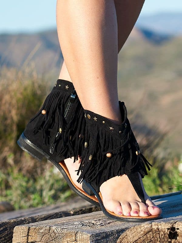 Sandalias boho West negro