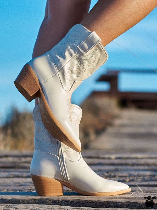 Botines cowboy Vera beige