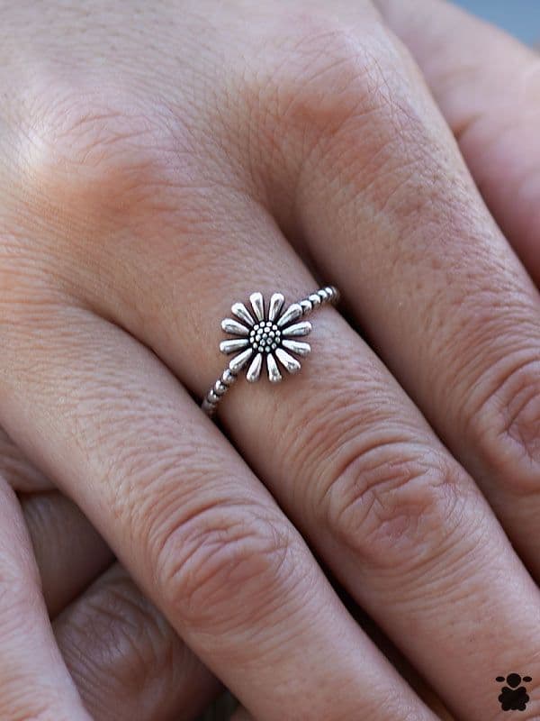 Anillo boho Margarita plata