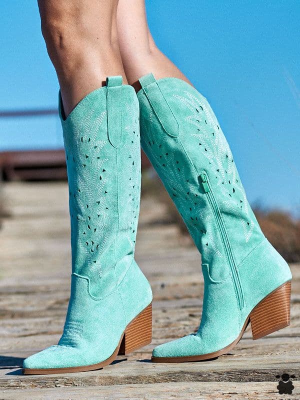 Botas cowboy mujer turquesa