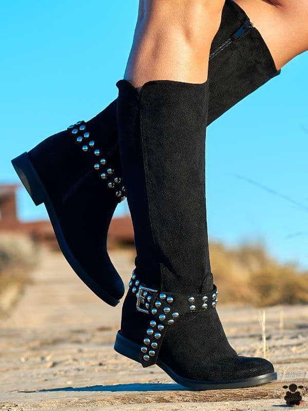Botas altas boho Aida negro