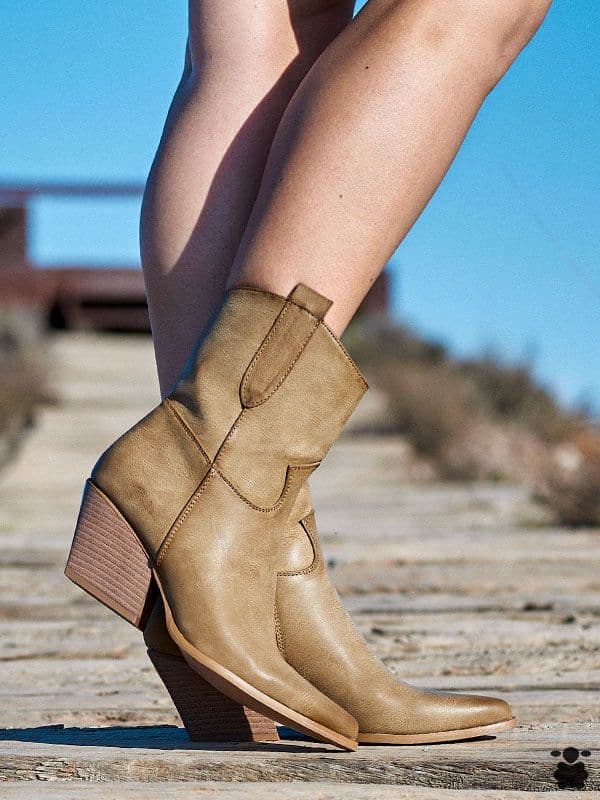 Botines cowboy Cowgirl caqui