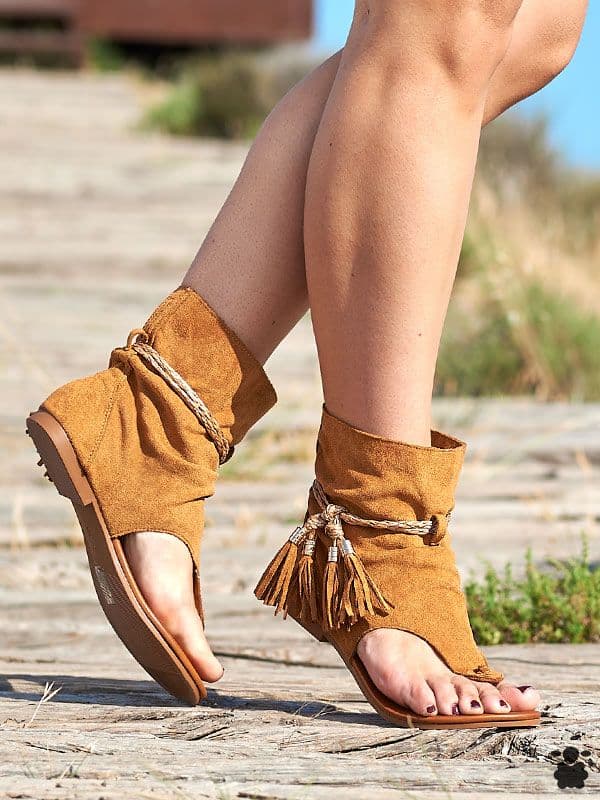 Sandalias boho Eulalia camel