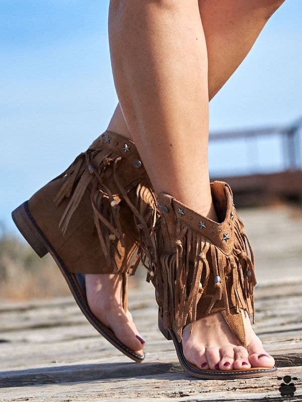 Sandalias boho Estrellas camel