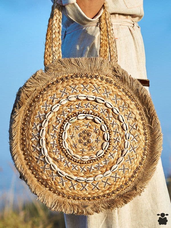 Bolso redondo Yute Marino