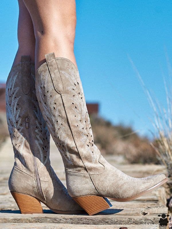 Botas cowboy mujer kaki arena