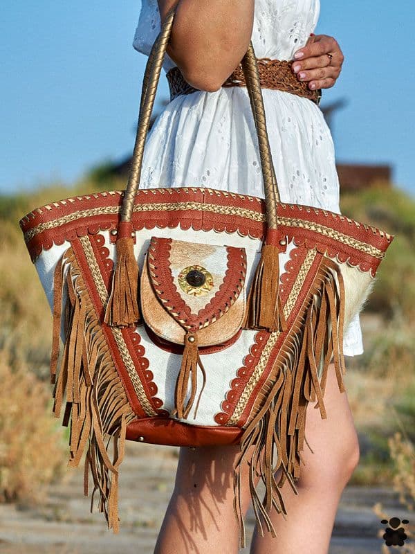 Bolso boho vaquero en piel